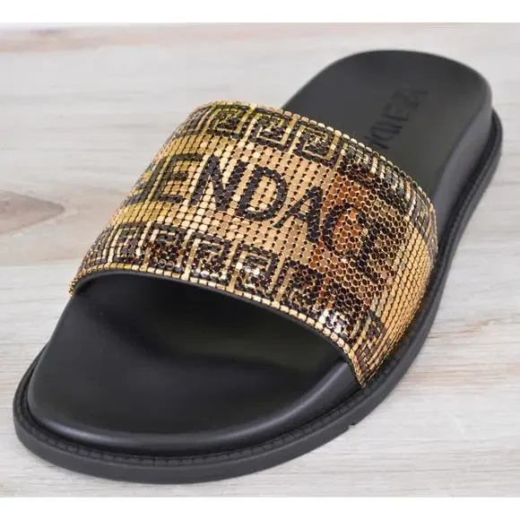 Versace Shoes New Mens Versace X Fendi Fendace Gold Sequin